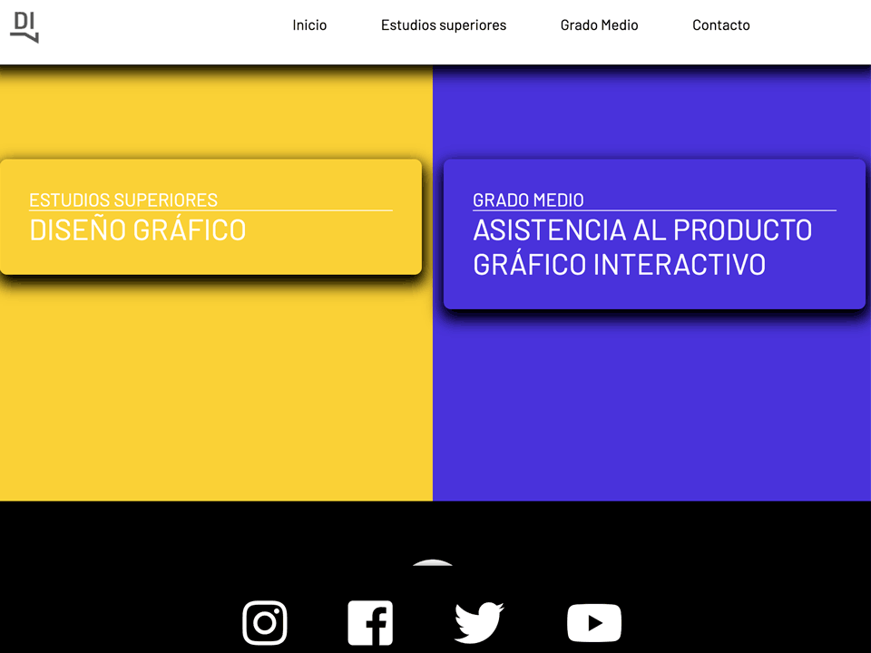página web de proyectos de estudiantes de diseño gráfico de corella 2022